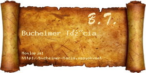 Bucheimer Tácia névjegykártya